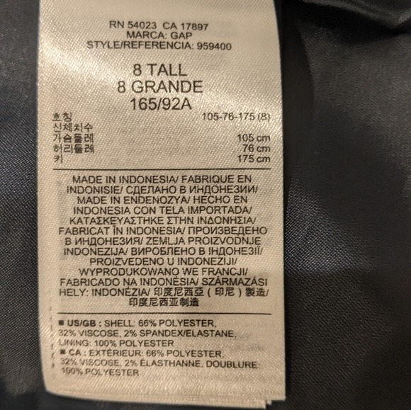 SOLD OUT ONLINE NWT Gap the Academy Classic Pique Blazer Navy Size 8 Tall - Picture 10 of 10